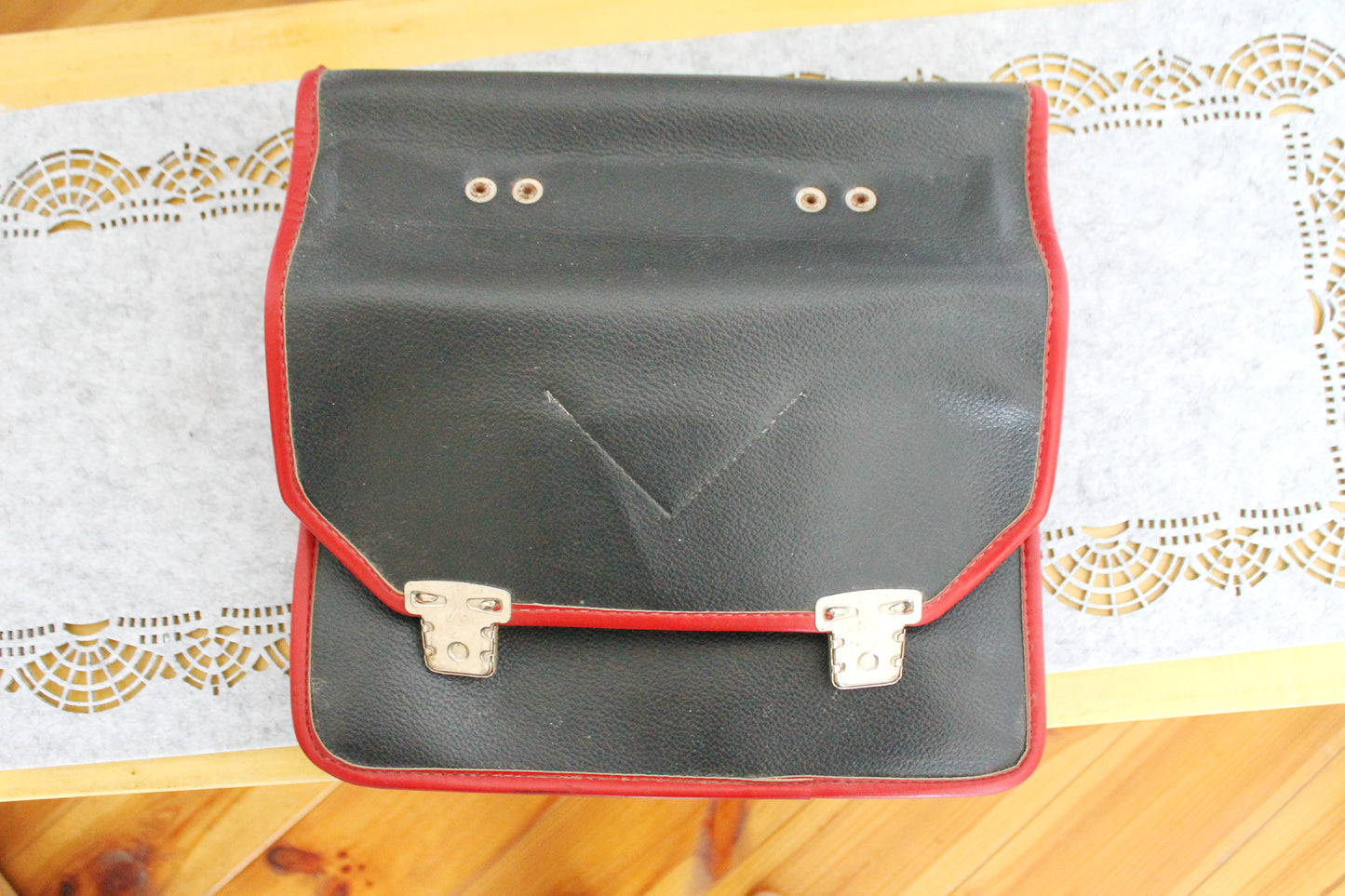 Vintage school red/black bag - Soviet rare bag - USSR School Bag - Book Bag - Soviet School. Made in USSR in 1980