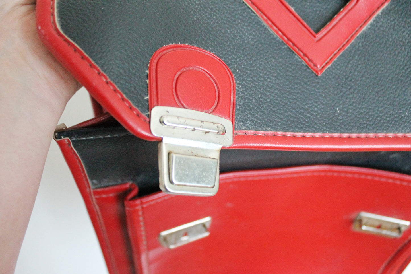 Vintage school red/black bag - Soviet rare bag - USSR School Bag - Book Bag - Soviet School. Made in USSR in 1980