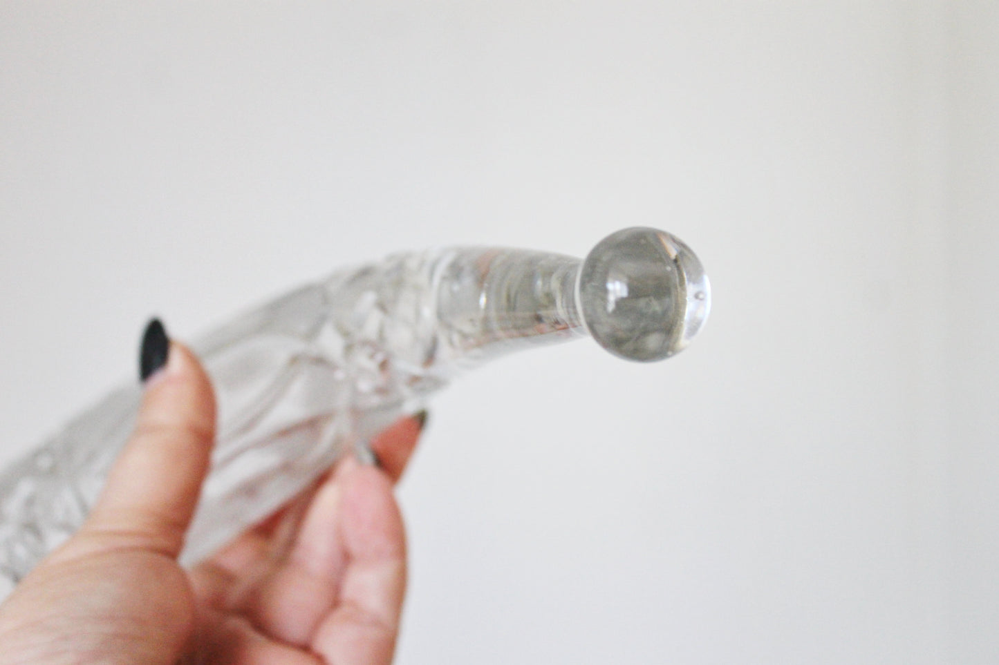 Vintage USSR crystal drinking horn 10.6 inches - Wine drinking horn. Soviet vintage Horn Crystal glass - 1970s