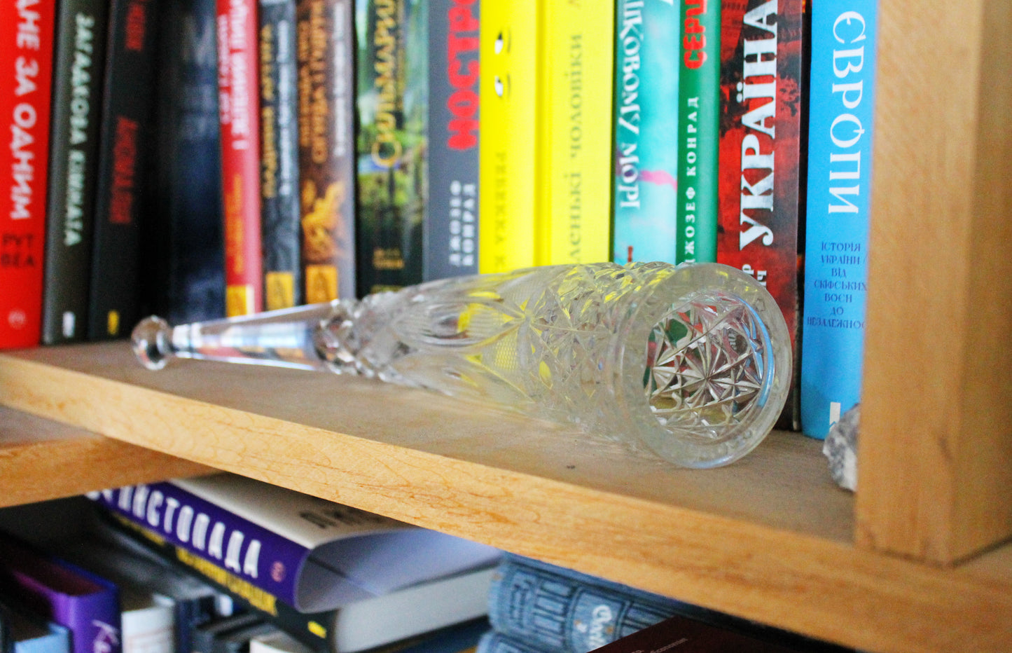 Vintage USSR crystal drinking horn 10.6 inches - Wine drinking horn. Soviet vintage Horn Crystal glass - 1970s