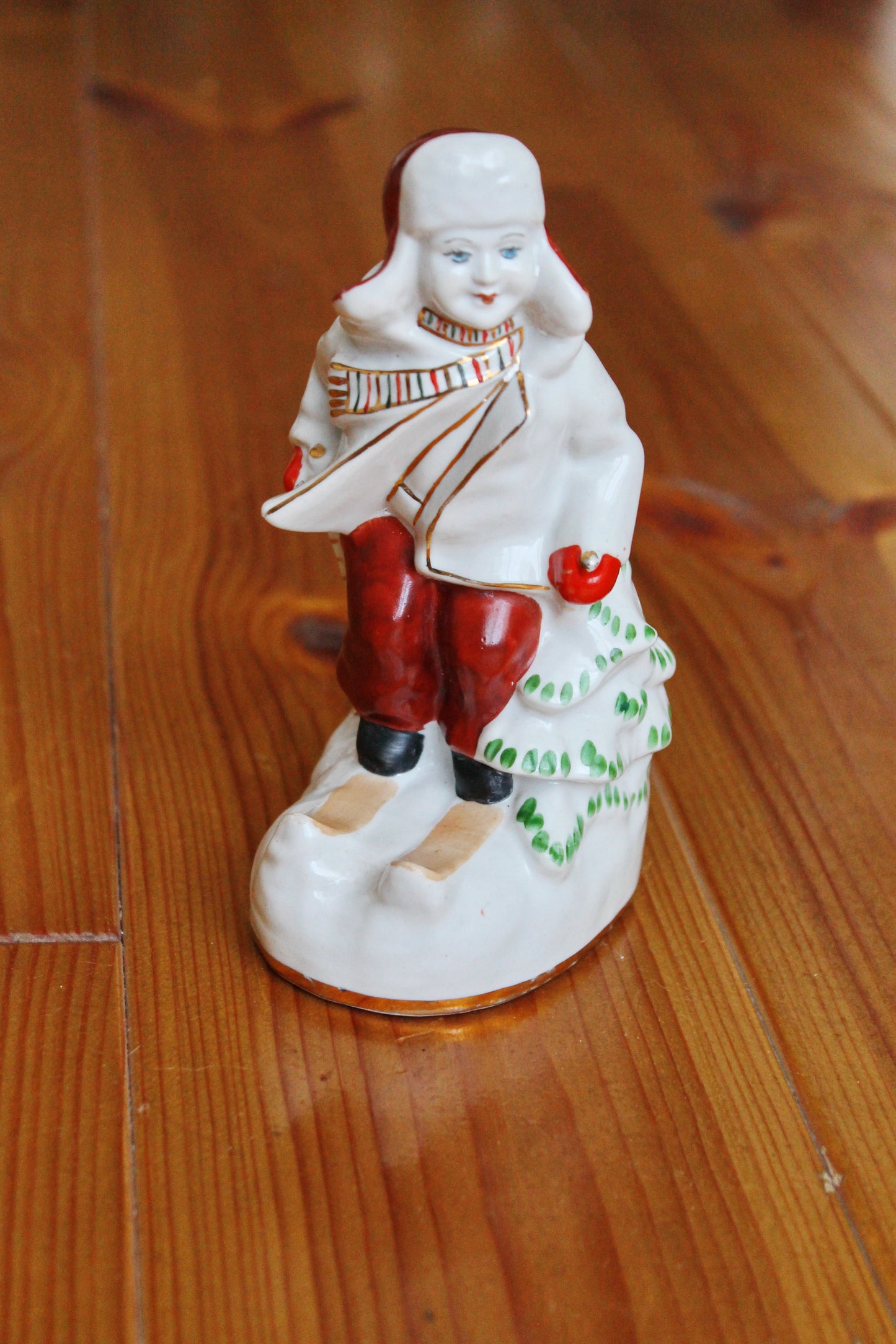 Vintage porcelain - Little skier - Ukrainian vintage - Ukrainain porcelain - Home decor - hand painted - made in USSR Ukraine