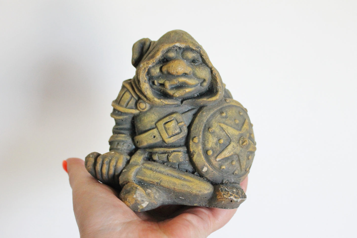 Stone fantasy creature - orc - goblin - fairytail creature - 5 inches - vintage Germany figurine - 1990s - 2000s