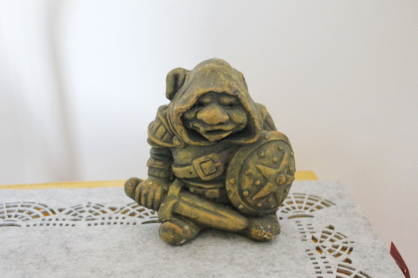 Stone fantasy creature - orc - goblin - fairytail creature - 5 inches - vintage Germany figurine - 1990s - 2000s