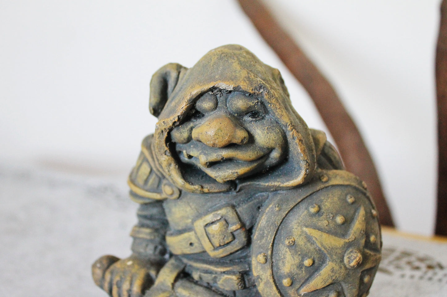 Stone fantasy creature - orc - goblin - fairytail creature - 5 inches - vintage Germany figurine - 1990s - 2000s