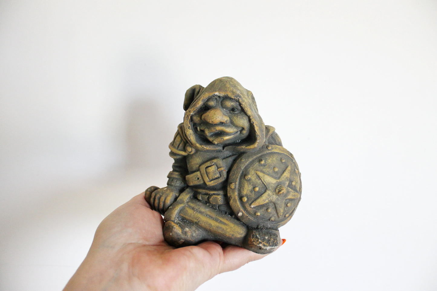 Stone fantasy creature - orc - goblin - fairytail creature - 5 inches - vintage Germany figurine - 1990s - 2000s