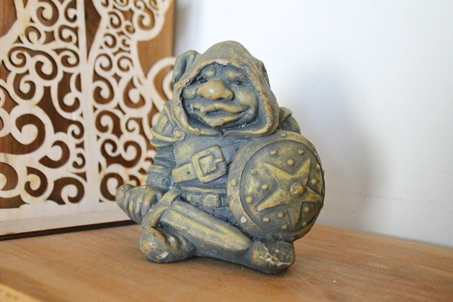 Stone fantasy creature - orc - goblin - fairytail creature - 5 inches - vintage Germany figurine - 1990s - 2000s