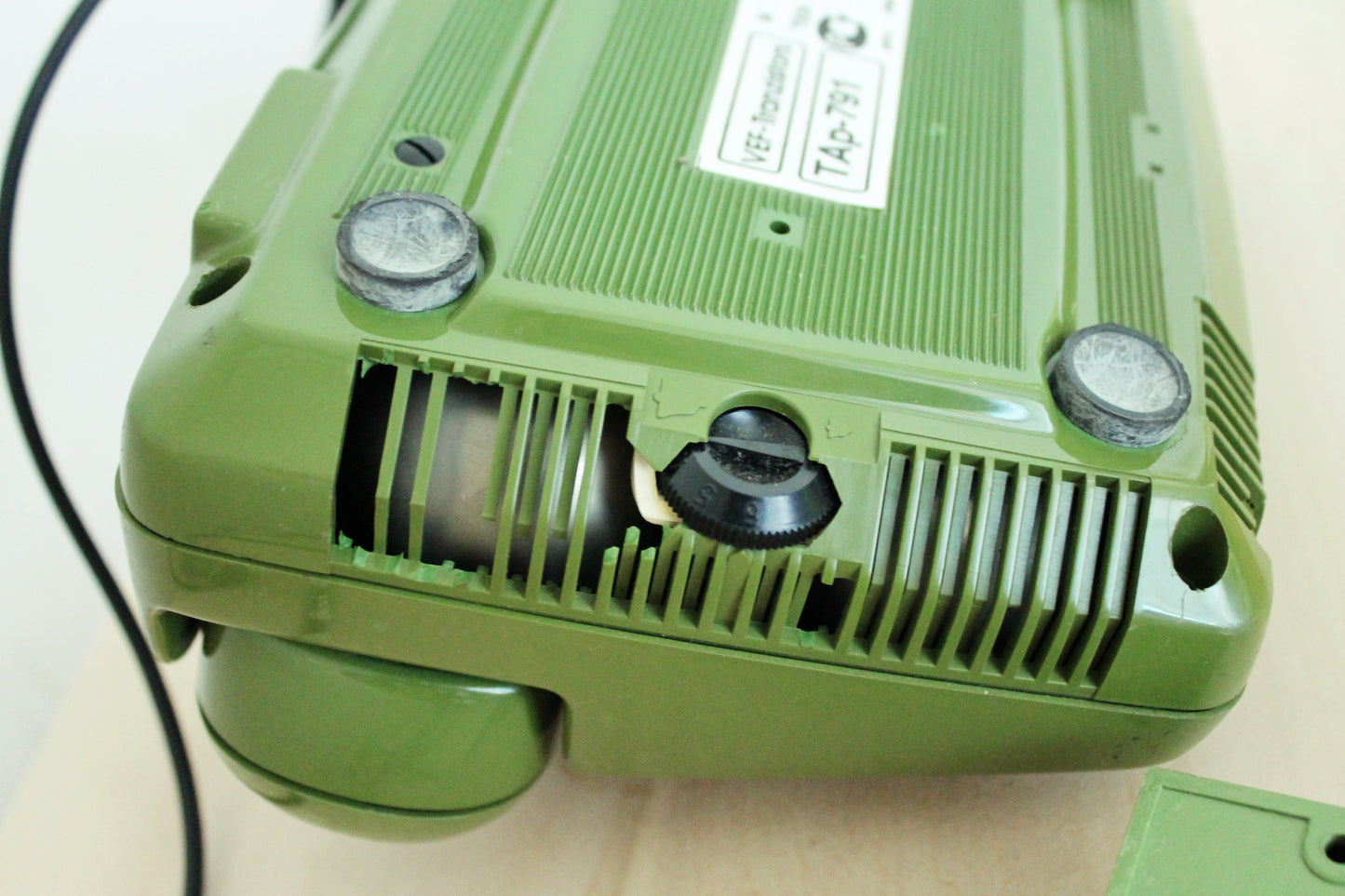 Vintage Soviet rotary green telephone - circle dial rotary phone - vintage phone - Old Dial Desk Phone