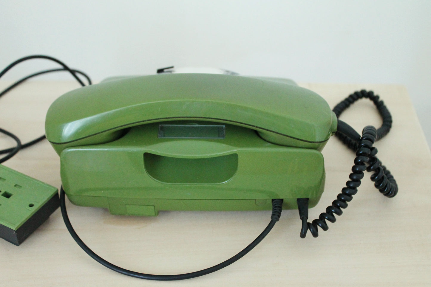 Vintage Soviet rotary green telephone - circle dial rotary phone - vintage phone - Old Dial Desk Phone