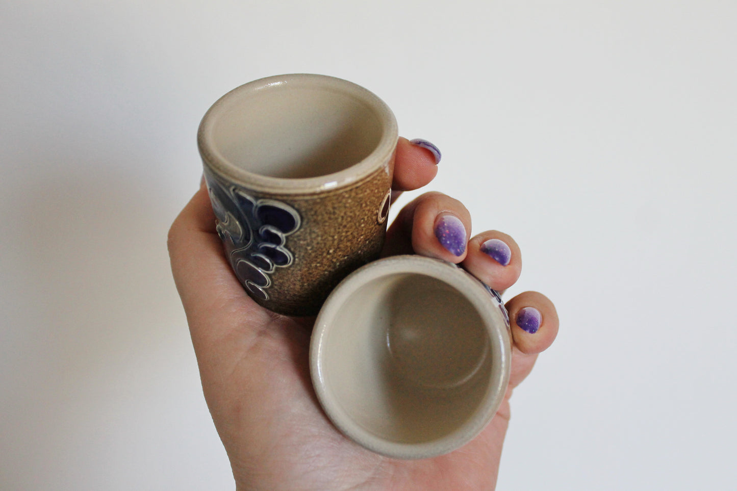 Set of 2 Vintage Germany clay glasses - 2 inches, glasswares, home decor - Germany vintage - Holiday decor