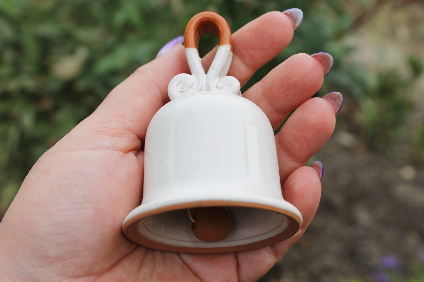 Vintage beautiful ceramic Bell - 3.6 inches - Calabria Souvenir - Calabria map - 1990-2000