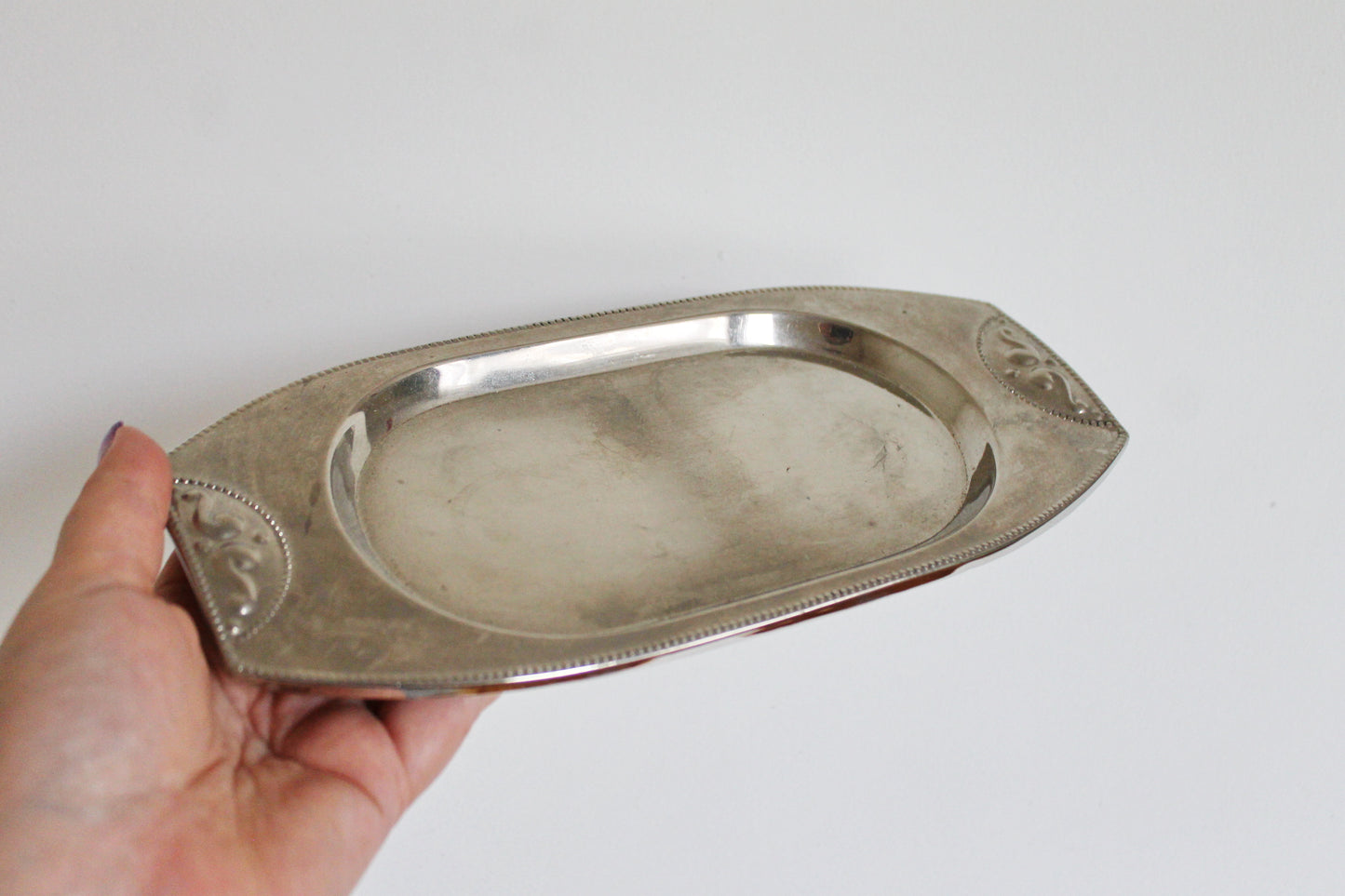 Vintage stainless still small TRAY - 25 cm - 9.8 inches - small decoration tray for two cups - Germany vintage decor tray - 1980s