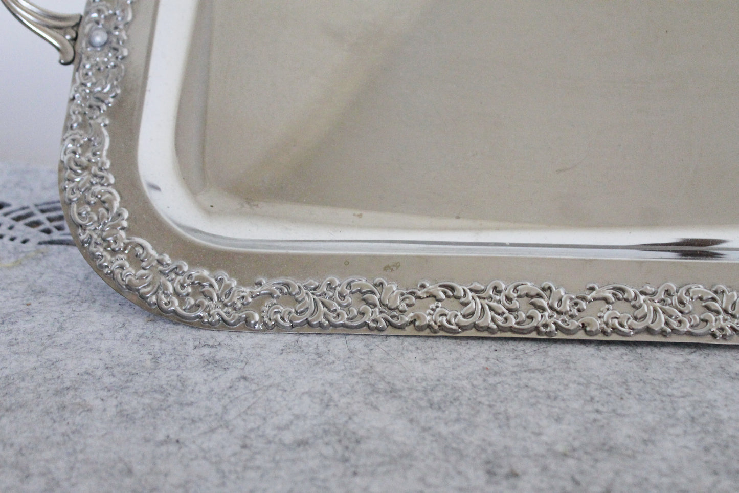 Vintage stainless still TRAY - 19.3 inches - big decoration tray - Germany vintage decor tray - 1980s
