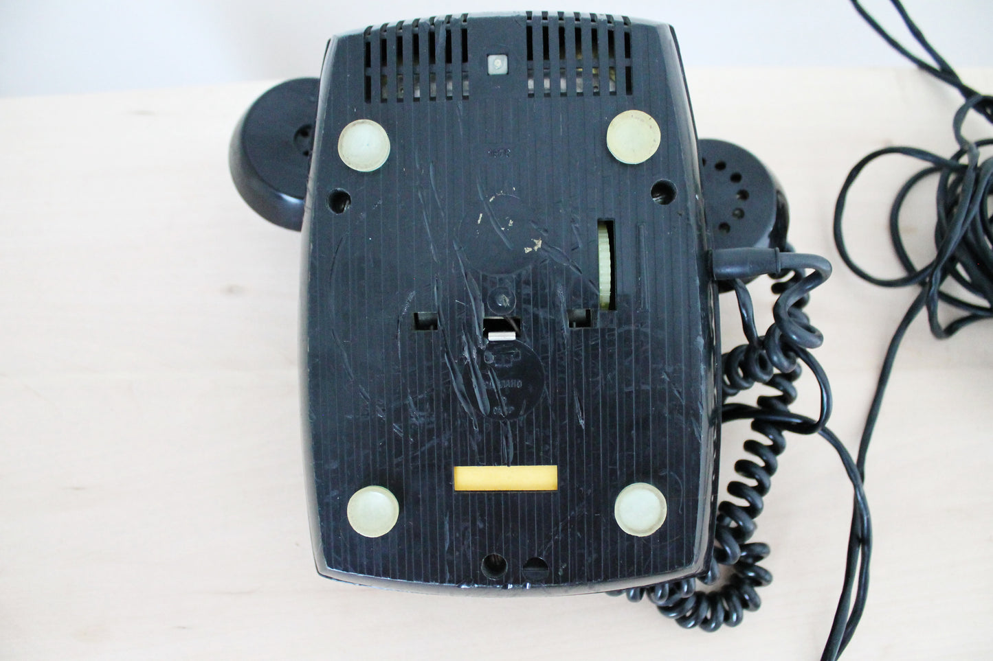 Vintage rotary black telephone from USSR - circle dial rotary phone - vintage phone - Old Dial Desk Phone