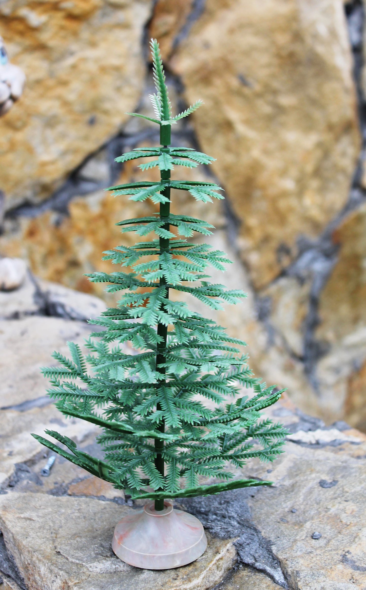 CHRISTMAS TREE - Vintage small plastic Christmas tree 30 cm - 11.8 inches - USSR vintage green Christmas tree - Home decor