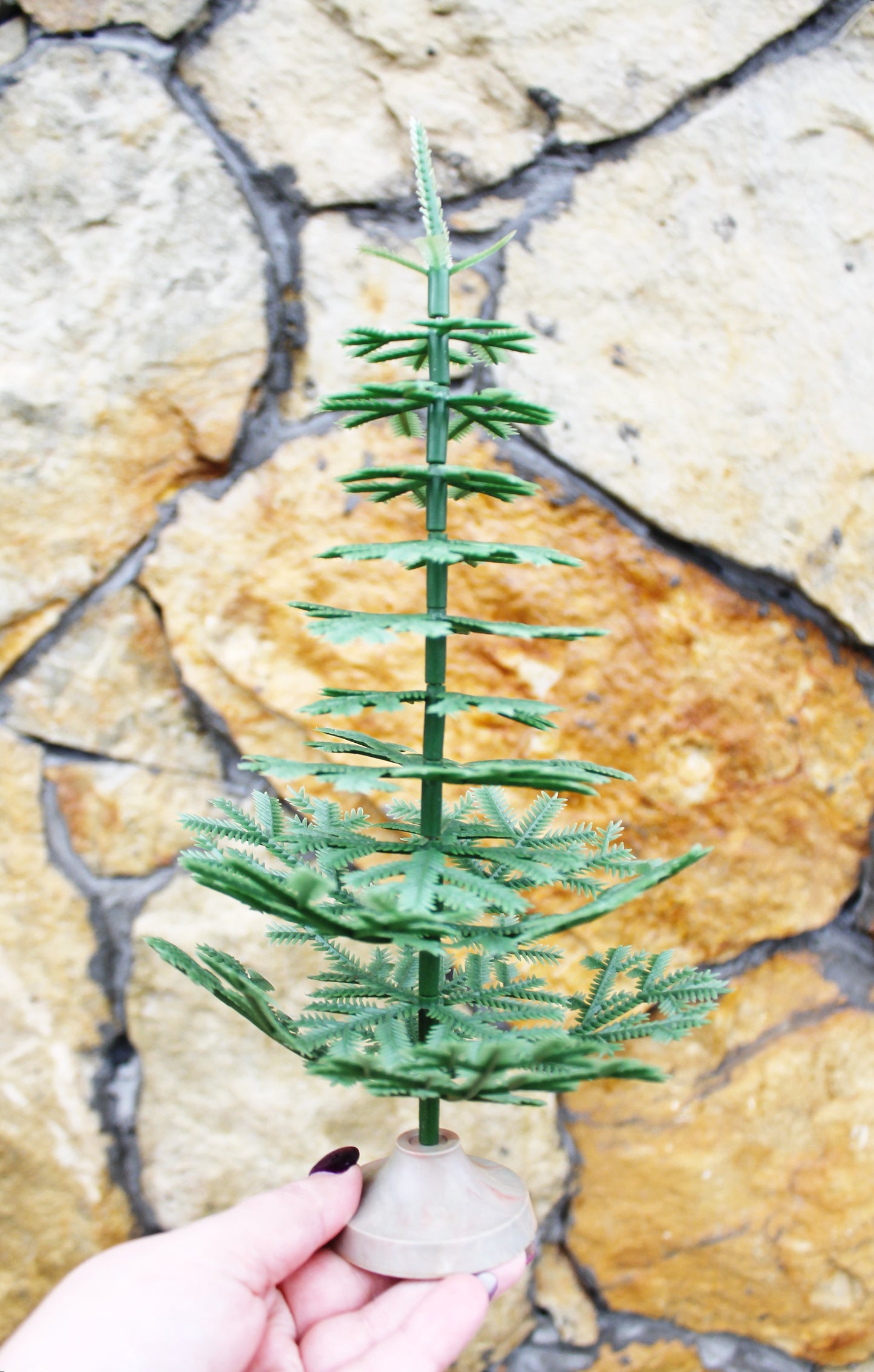 CHRISTMAS TREE - Vintage small plastic Christmas tree 30 cm - 11.8 inches - USSR vintage green Christmas tree - Home decor