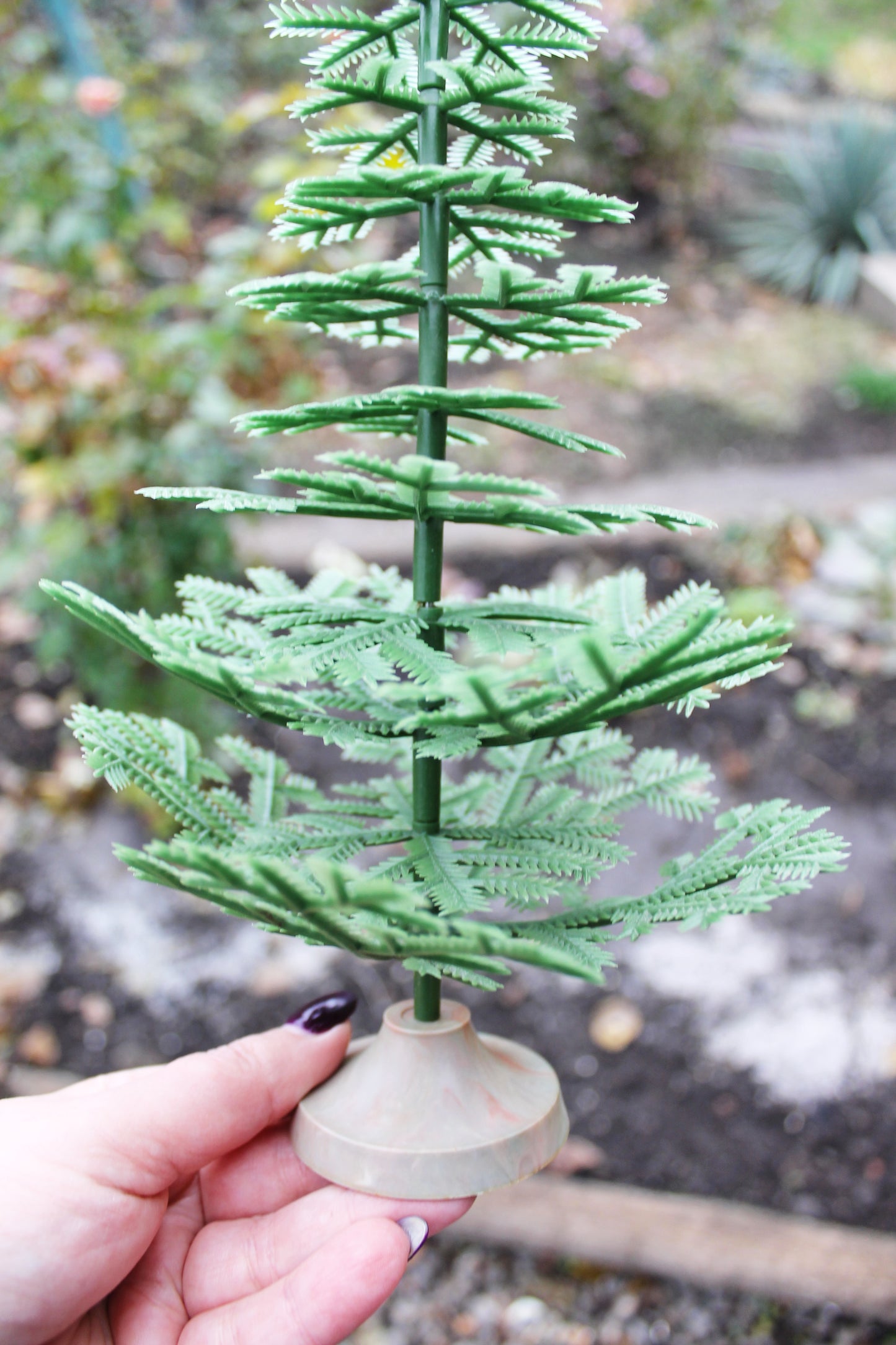 CHRISTMAS TREE - Vintage small plastic Christmas tree 30 cm - 11.8 inches - USSR vintage green Christmas tree - Home decor