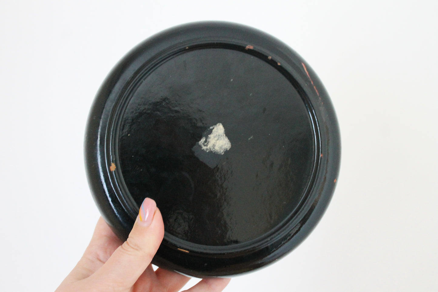 Vintage round jewelry wooden box 6.7 inches - Petrykivka box - USSR vintage - vintage flower box - handpainted box