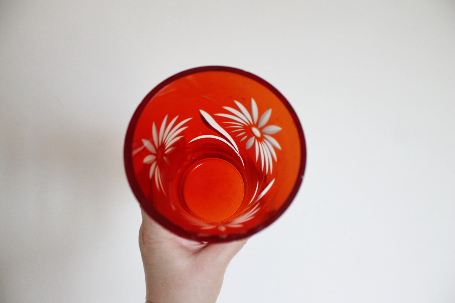 Soviet vintage red glass vase - USSR beautiful vintage vase - soviet vase - home decor vase - 1980s