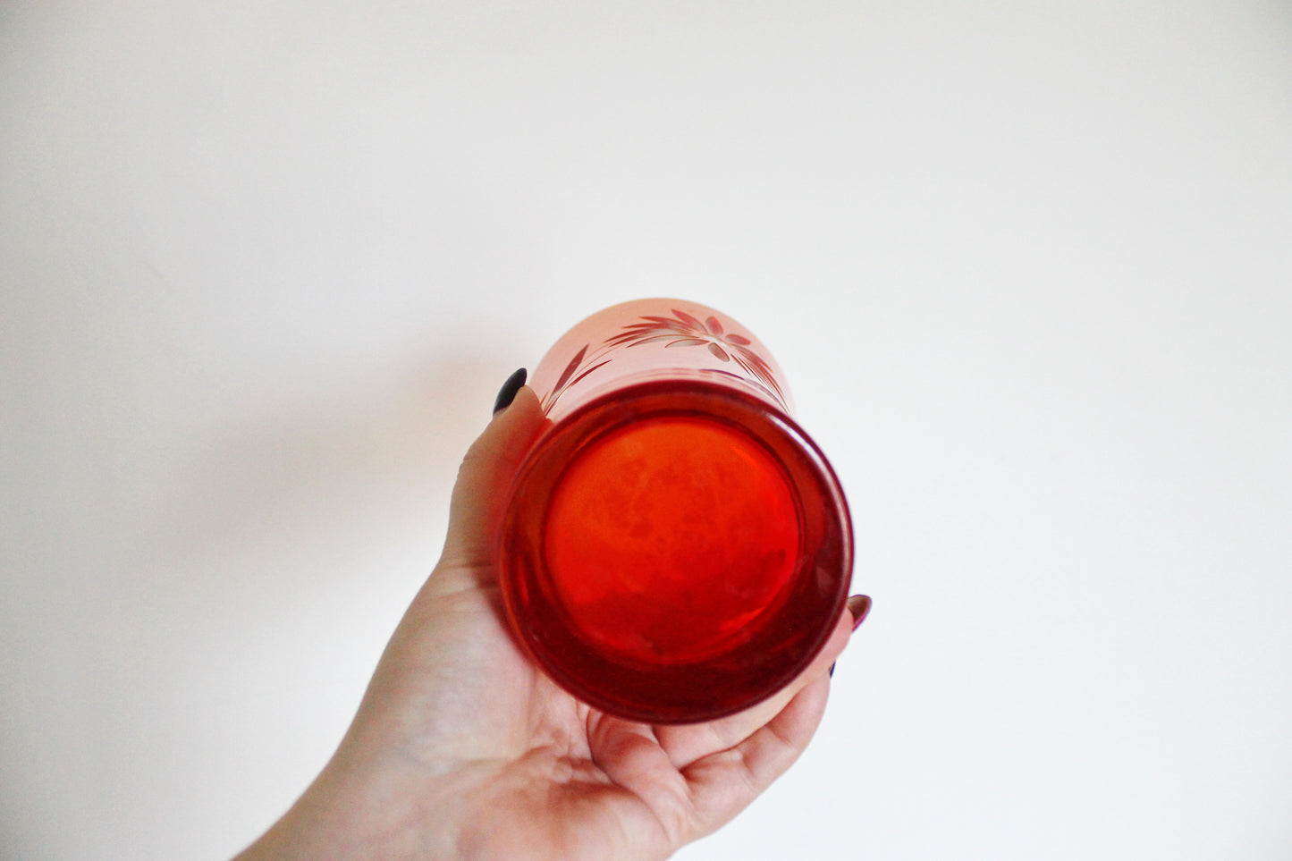 Soviet vintage red glass vase - USSR beautiful vintage vase - soviet vase - home decor vase - 1980s