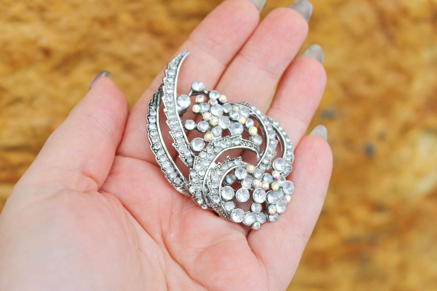 Vintage USSR Brooch with Crystals - Vintage Soviet Mother's Day Jewelry - Jewelry Gift USSR - made in Soviet Union Ukraine