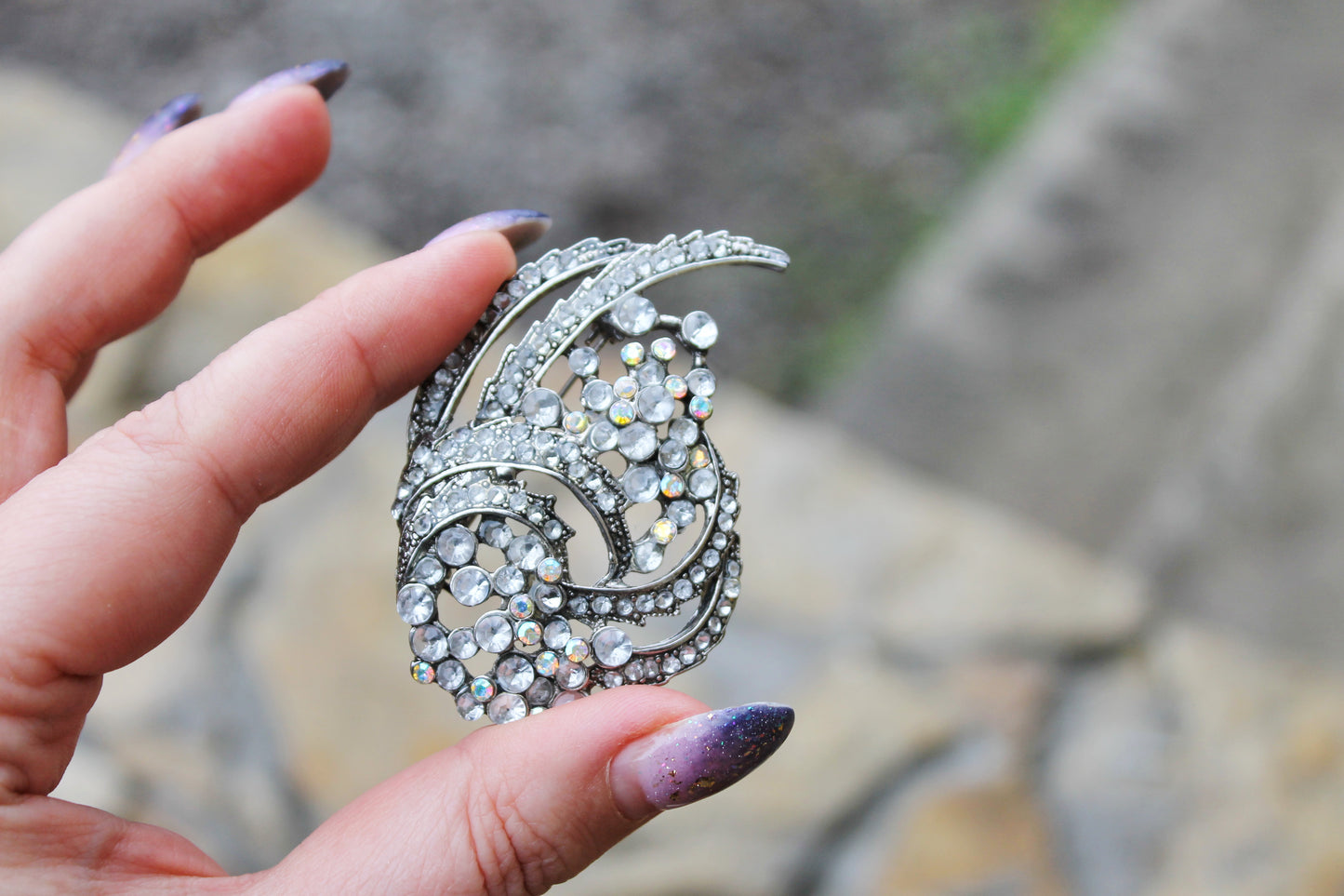 Vintage USSR Brooch with Crystals - Vintage Soviet Mother's Day Jewelry - Jewelry Gift USSR - made in Soviet Union Ukraine
