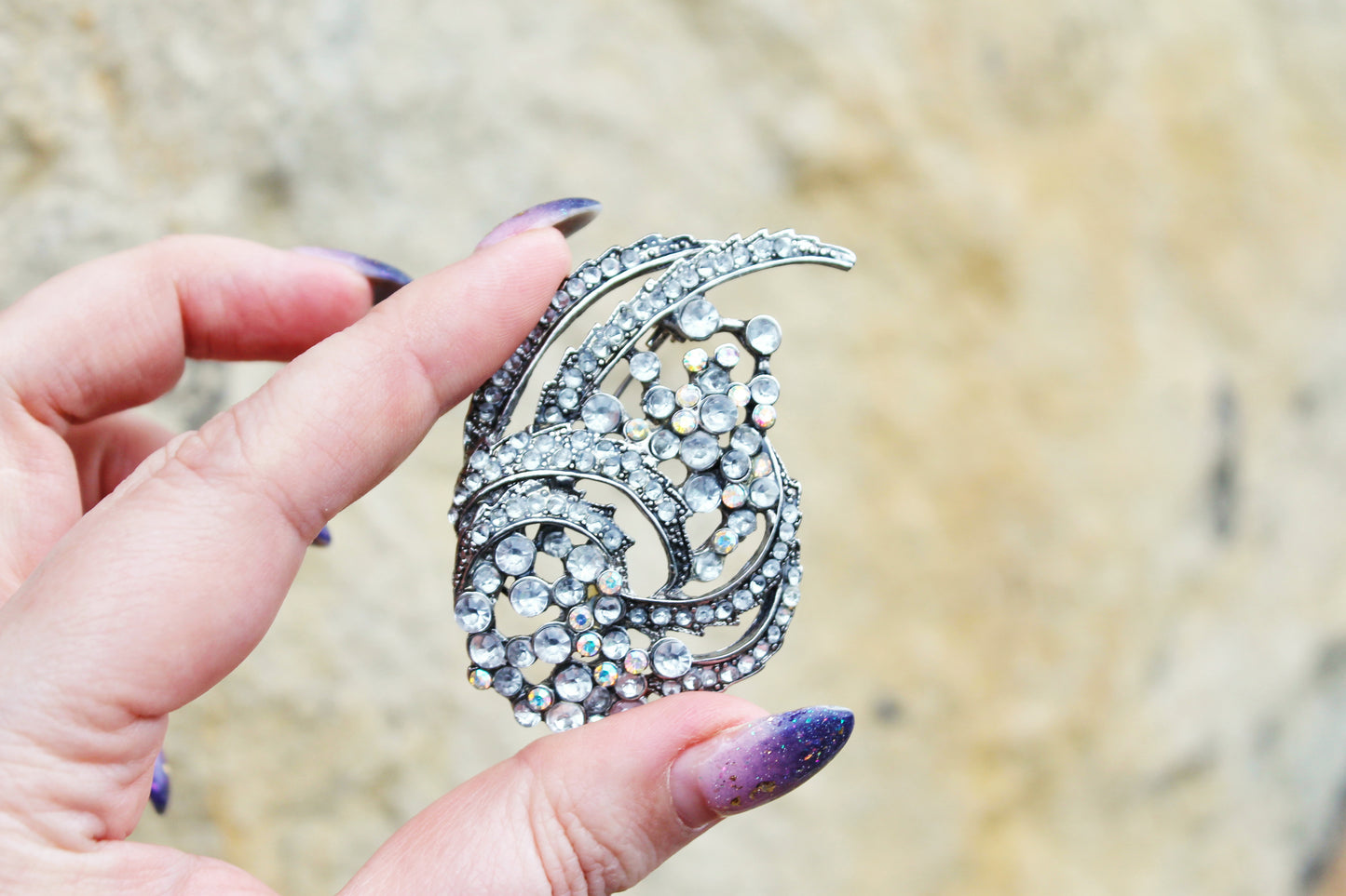 Vintage USSR Brooch with Crystals - Vintage Soviet Mother's Day Jewelry - Jewelry Gift USSR - made in Soviet Union Ukraine