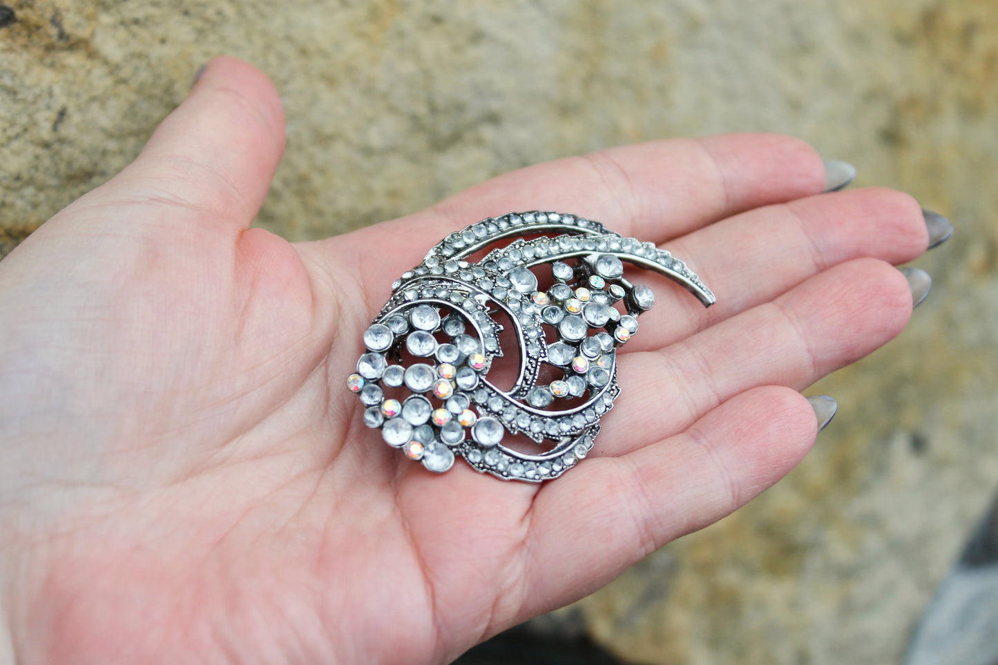 Vintage USSR Brooch with Crystals - Vintage Soviet Mother's Day Jewelry - Jewelry Gift USSR - made in Soviet Union Ukraine