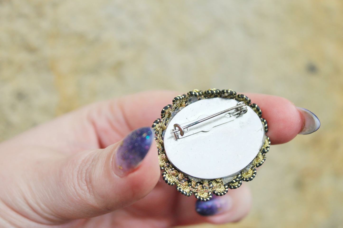 Vintage old fabric Brooch - Vintage Mother's Day Jewelry - Jewelry Gift - made in Germany - 1980s