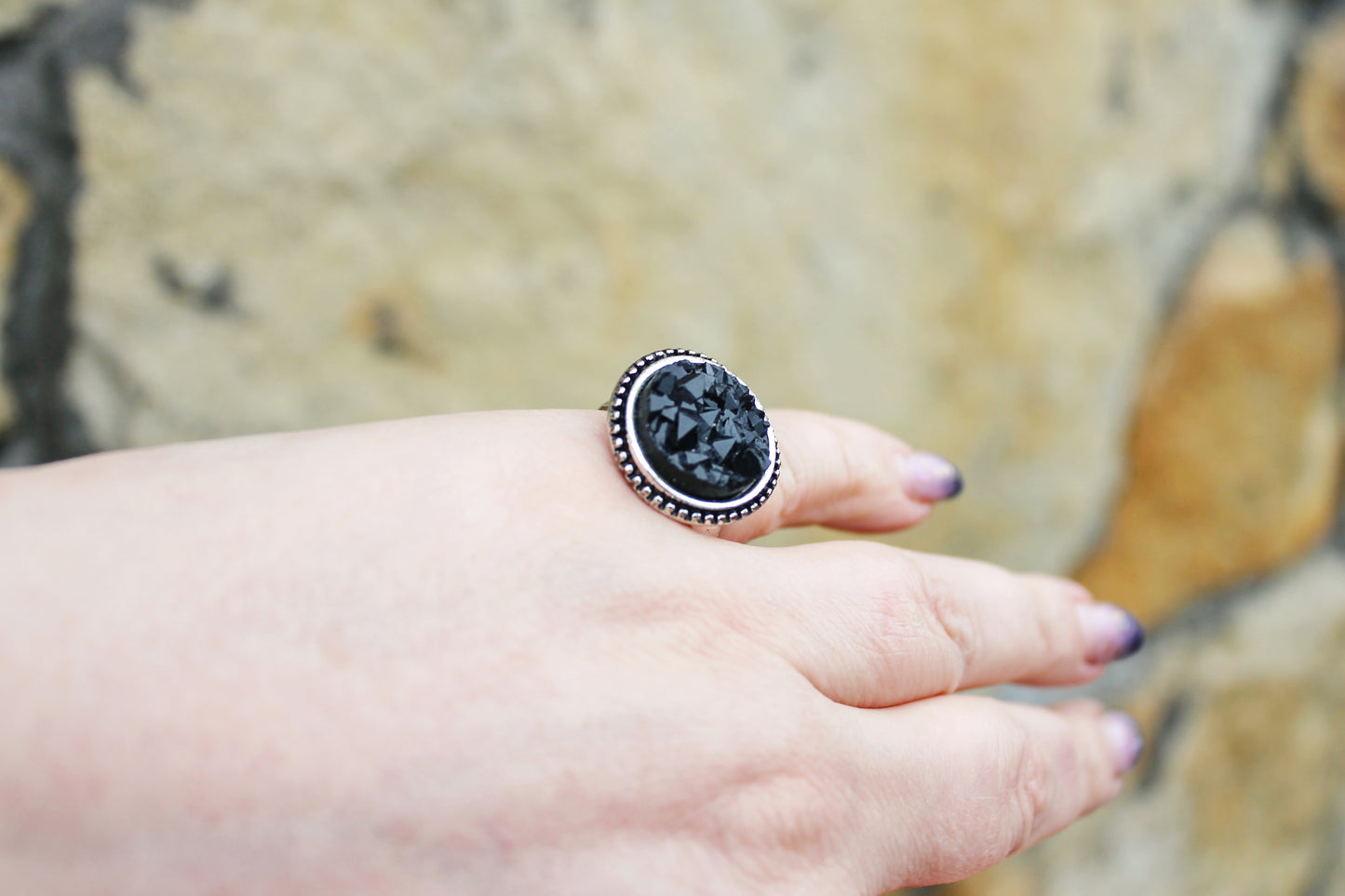 Vintage old metall Germany bijouterie ring with some stones - size 6.5 - Vintage Mother's Day Jewelry - Jewelry Gift - made in Germany - 1980s