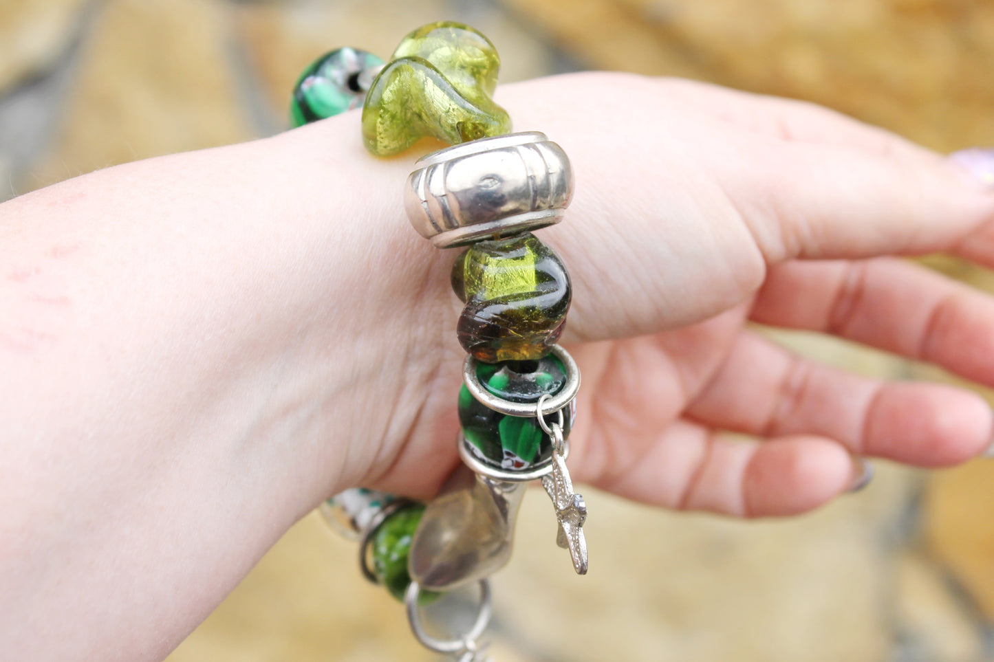 Vintage bracelet from Germany on an elastic band - made in 1990-2000s - Germany vintage bijouterie - gift for her - Mother's day gift