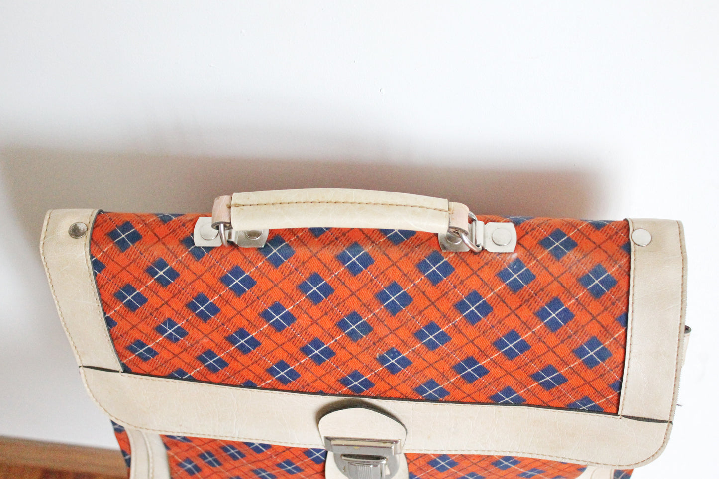 Vintage school bag - checkered backpack - Soviet rare bag - USSR School Bag - Book Bag - Soviet School. Made in USSR in 1980s