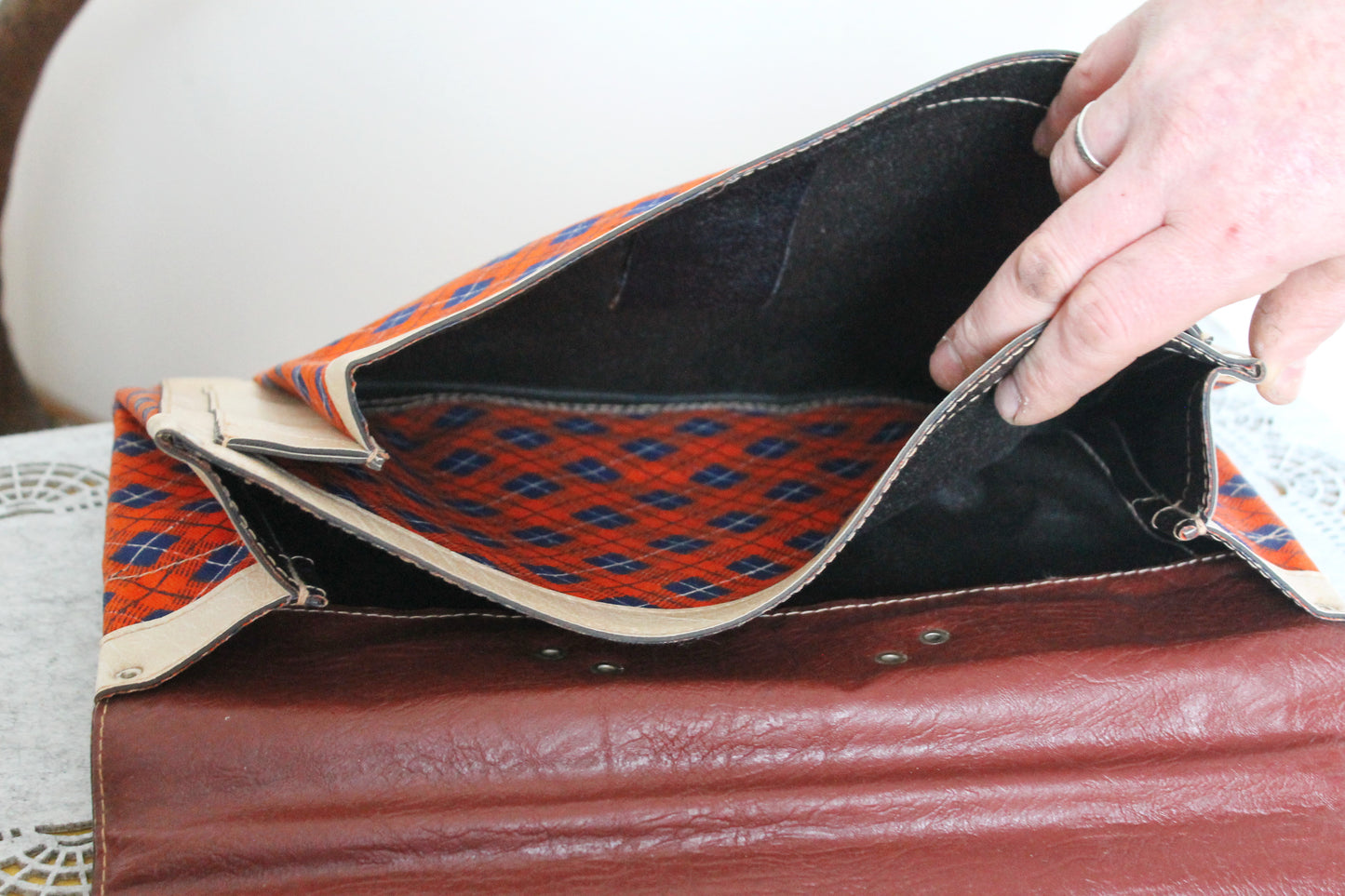 Vintage school bag - checkered backpack - Soviet rare bag - USSR School Bag - Book Bag - Soviet School. Made in USSR in 1980s