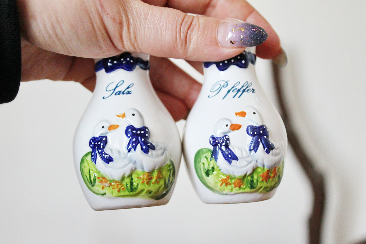 Vintage cute porcelain goose Germany set for spices - made in Germany - 1970-1980