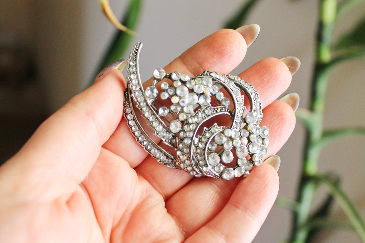 Vintage USSR Brooch with Crystals - Vintage Soviet Mother's Day Jewelry - Jewelry Gift USSR - made in Soviet Union Ukraine