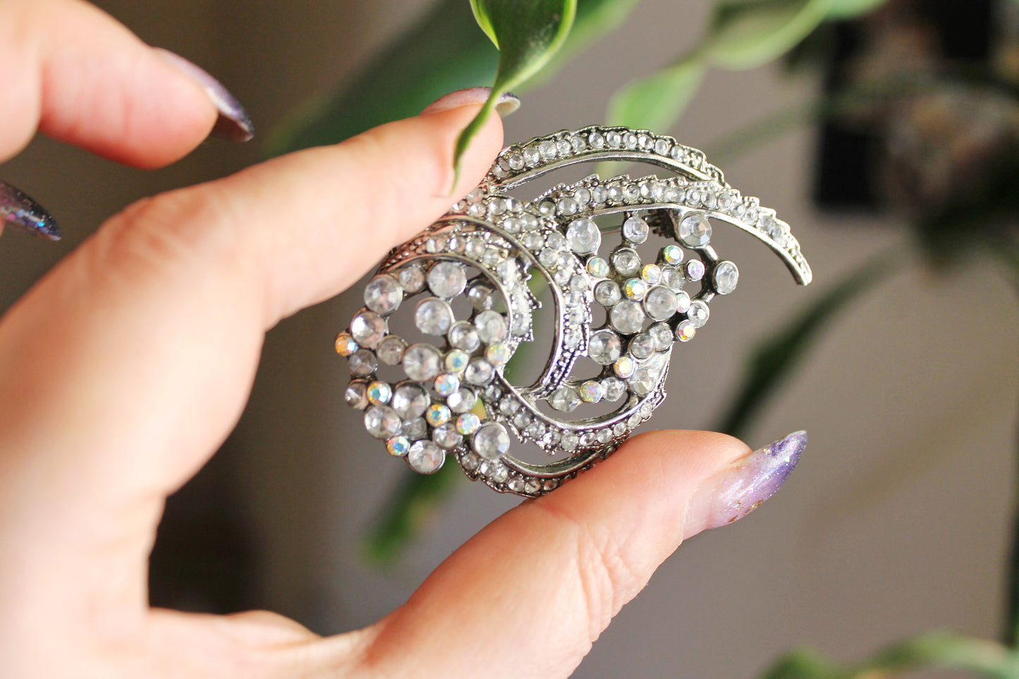 Vintage USSR Brooch with Crystals - Vintage Soviet Mother's Day Jewelry - Jewelry Gift USSR - made in Soviet Union Ukraine