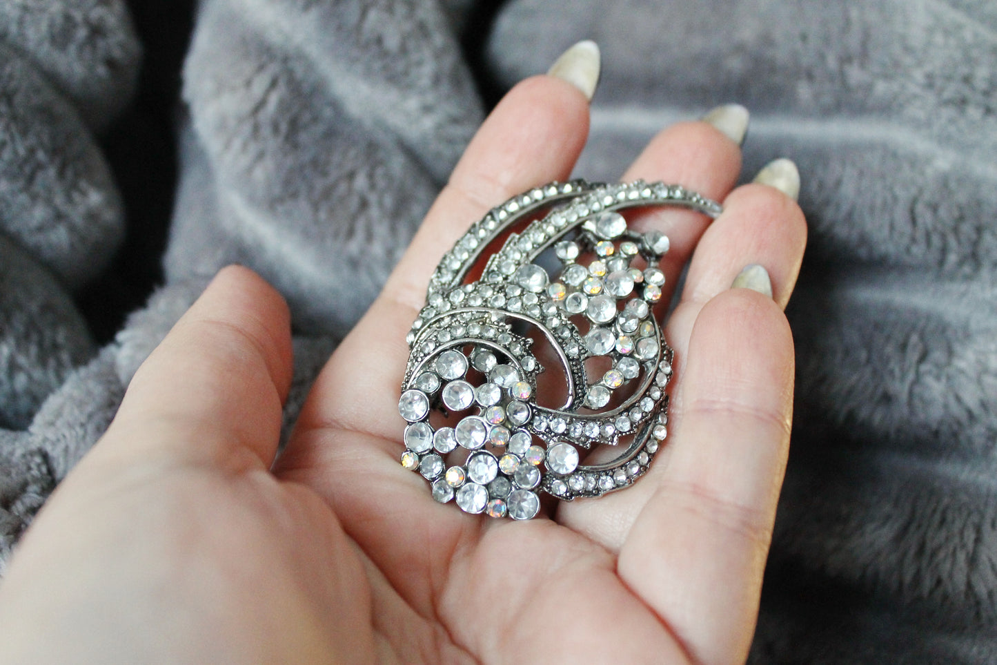 Vintage USSR Brooch with Crystals - Vintage Soviet Mother's Day Jewelry - Jewelry Gift USSR - made in Soviet Union Ukraine