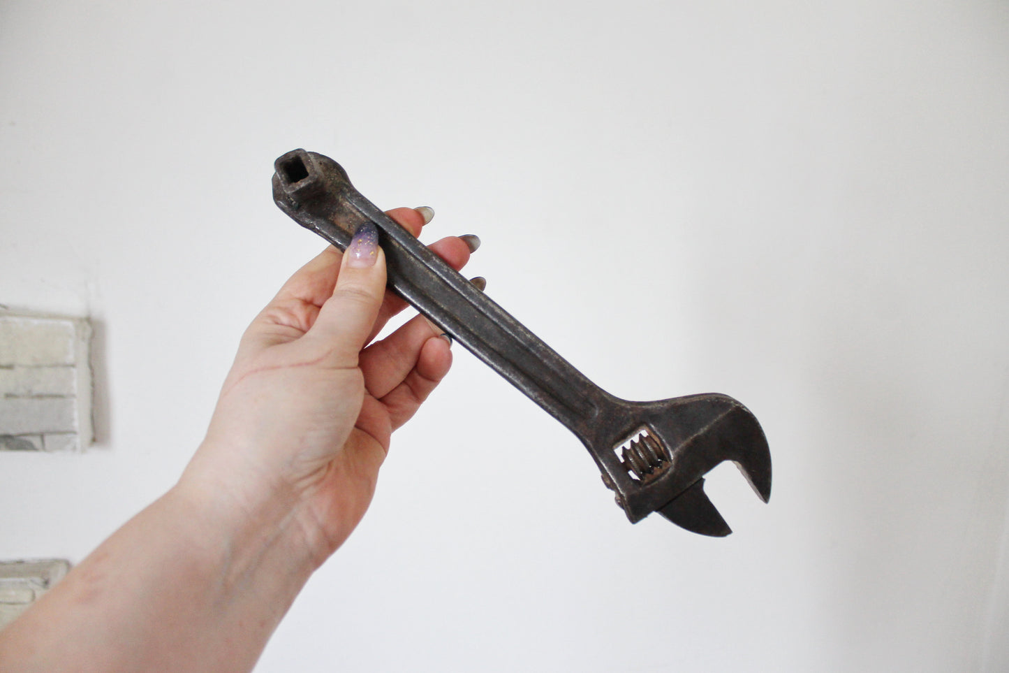 Vintage old USSR Wrench - 9.8 inches - Made in Soviet union in 1970s - Metal big wrench