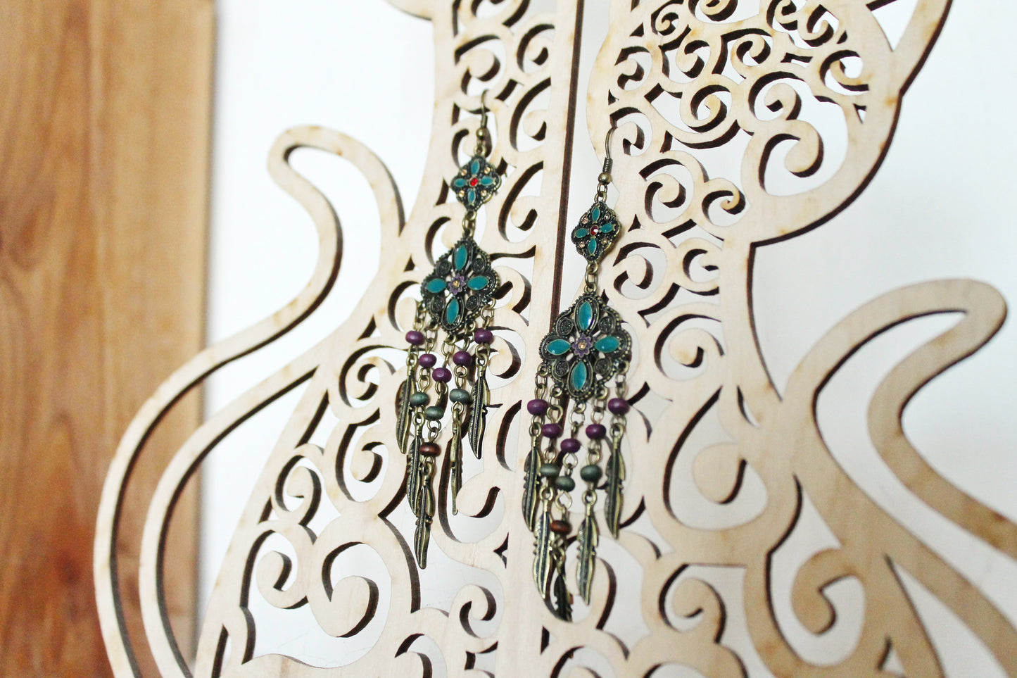 Vintage bronze boho earrings from Germany 110 mm - made in 1980-1990s - Germany vintage bijouterie - gift for her - Mother's day gift