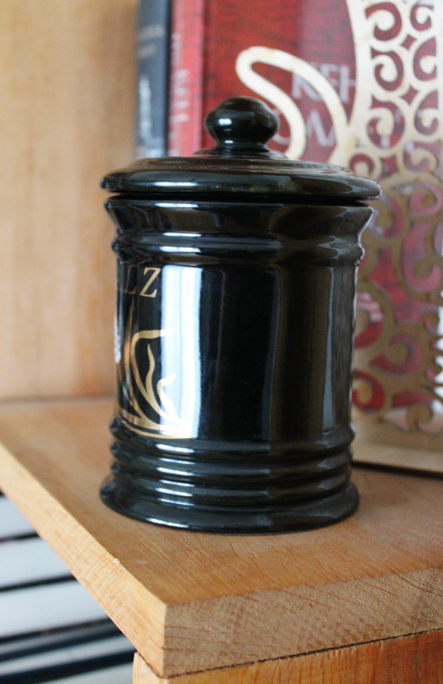 Vintage cute ceramic porcelain salt jar - 5.1 inches - Germany porcelain - Salz - 1980-1990s