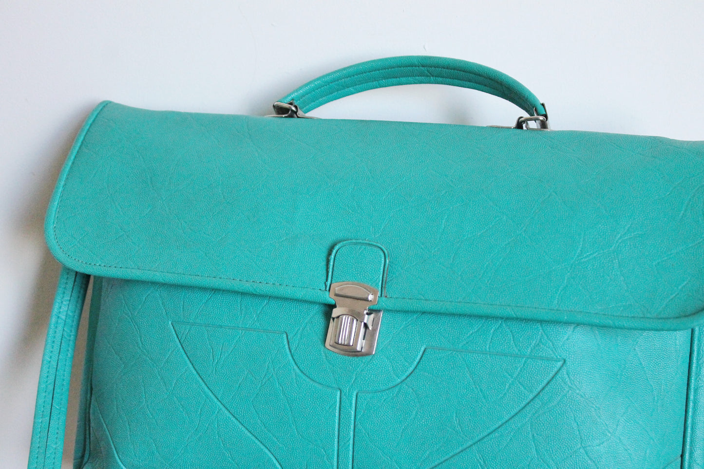 Vintage USSR turquoise shoulder bag - Soviet rare bag - Book Bag - Soviet woman/man bag. Made in USSR in 1980s