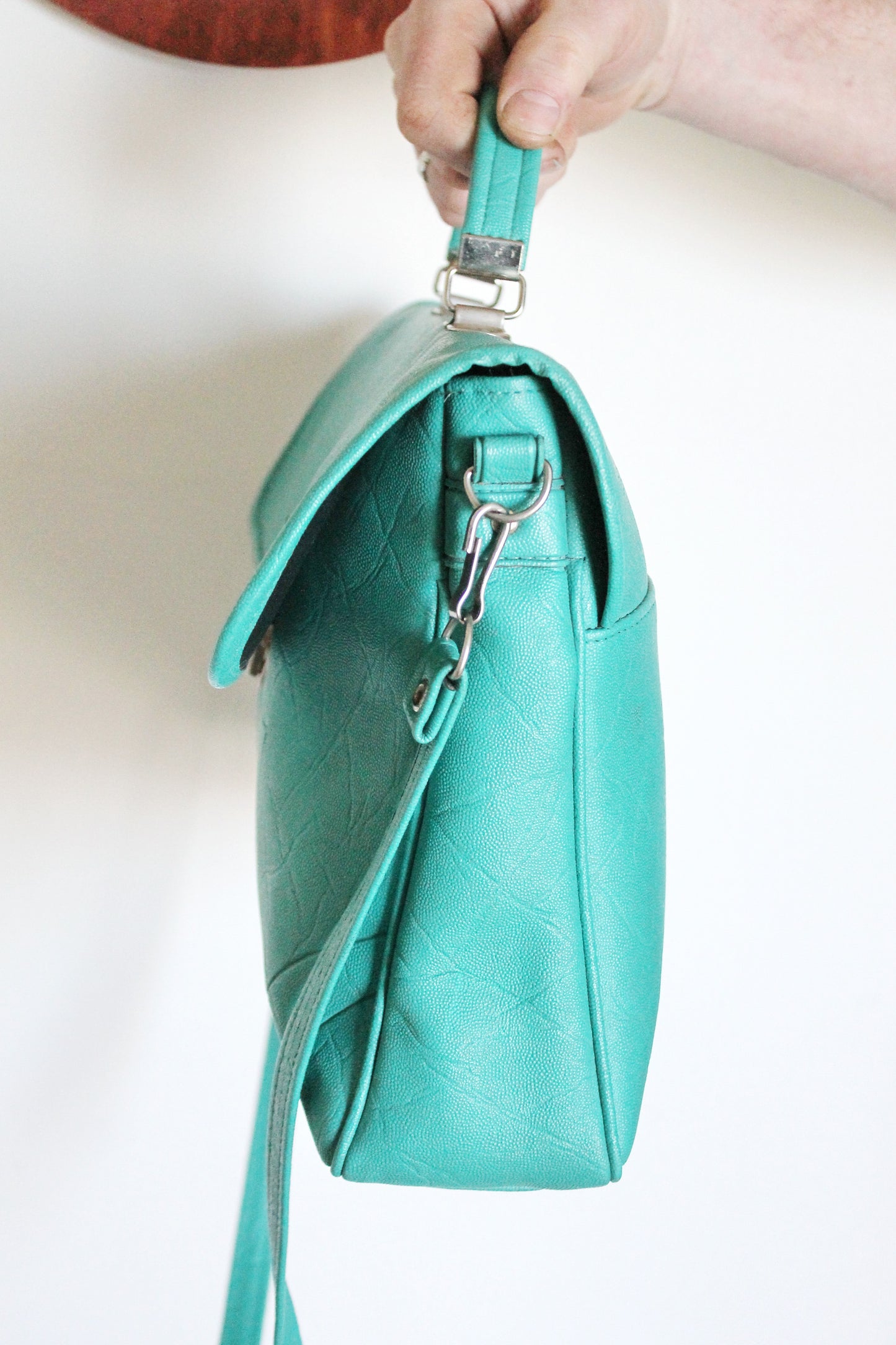 Vintage USSR turquoise shoulder bag - Soviet rare bag - Book Bag - Soviet woman/man bag. Made in USSR in 1980s