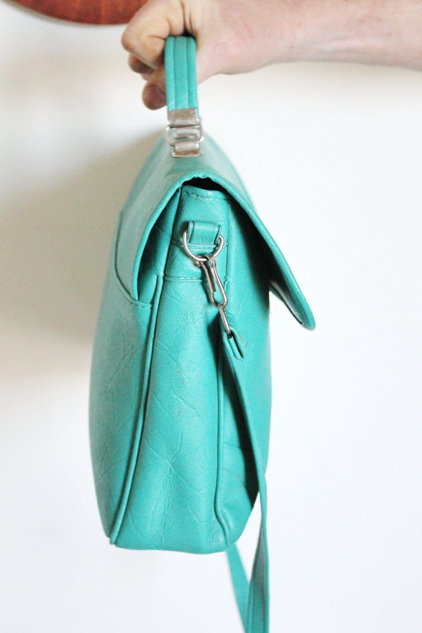 Vintage USSR turquoise shoulder bag - Soviet rare bag - Book Bag - Soviet woman/man bag. Made in USSR in 1980s