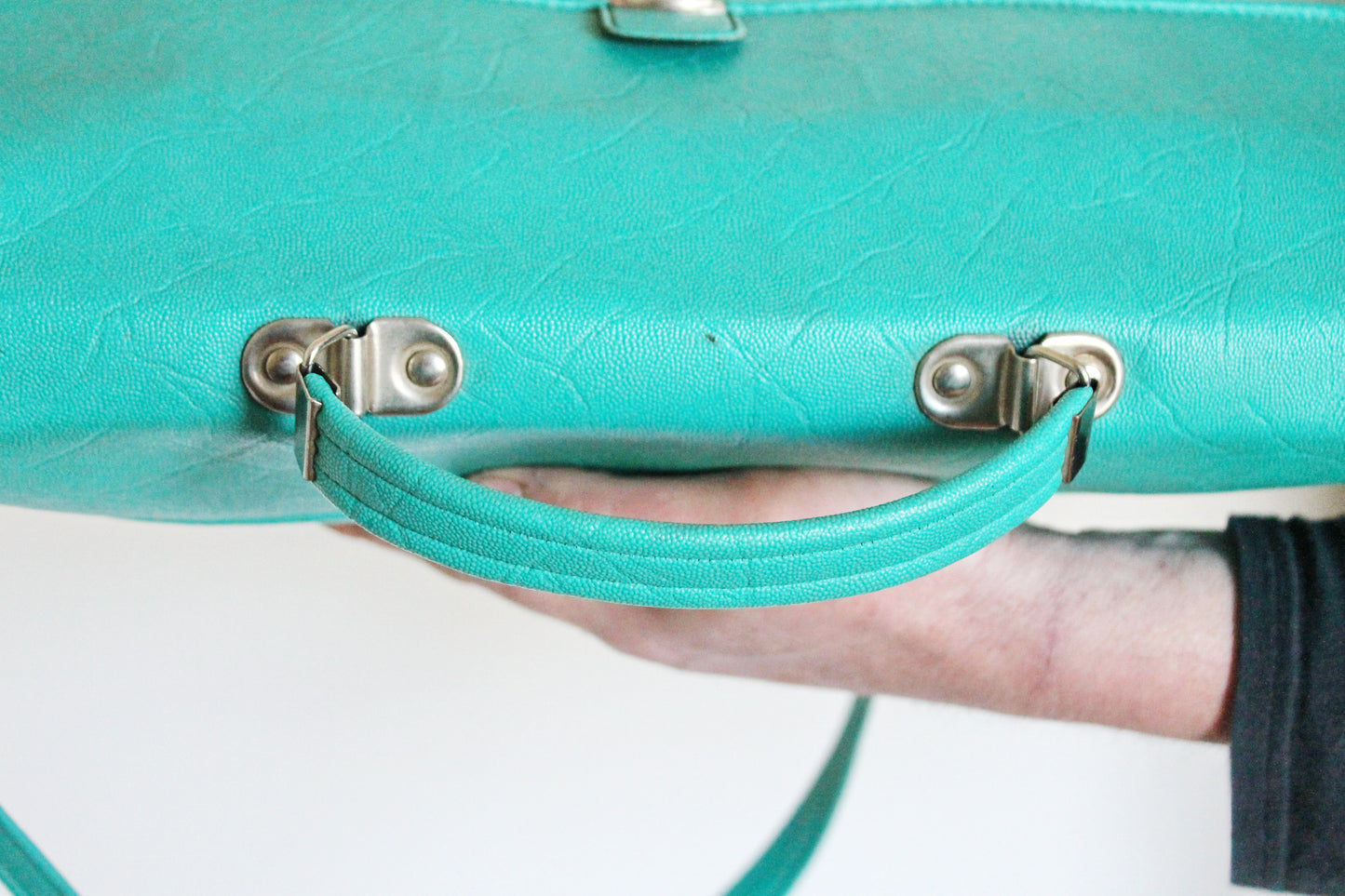 Vintage USSR turquoise shoulder bag - Soviet rare bag - Book Bag - Soviet woman/man bag. Made in USSR in 1980s