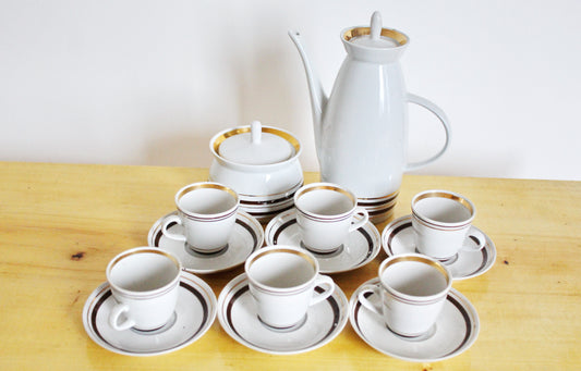 Lovely Soviet vintage coffee set, Soviet Porcelain tea service, Vintage Porcelain set - Polonne porcelain factory - 1980s