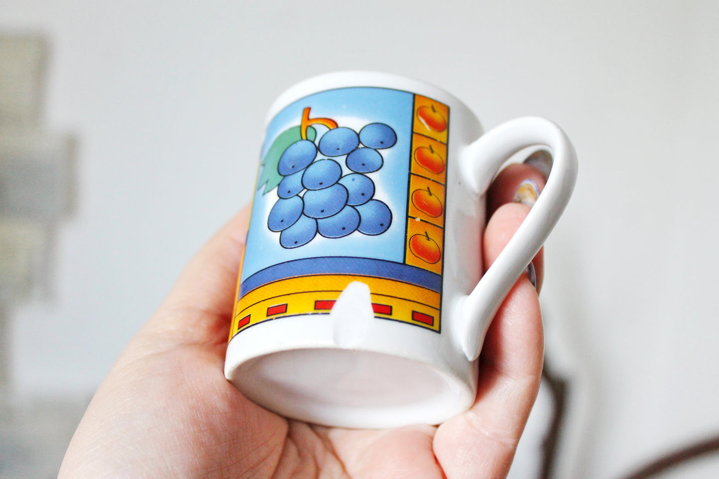 Set of four vintage ceramic coffee cups (one cup have a chip)- beautiful ceramic cups - 1990-2000s - made in Ukraine