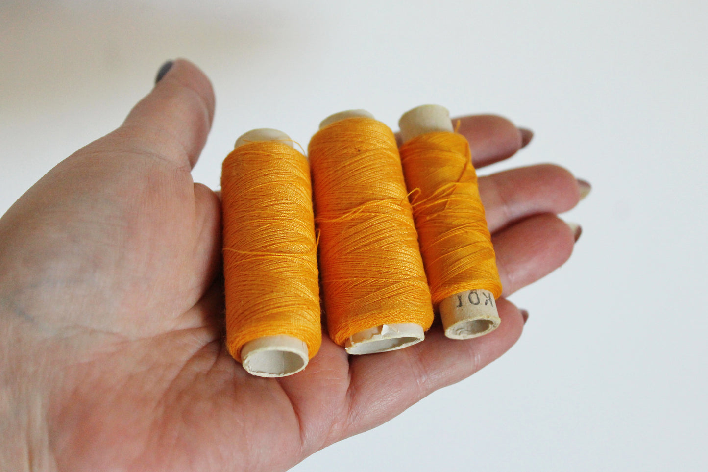 Vintage Soviet Sewing Thread Set – Yellow Spools – USSR Cotton Thread – Craft Supplies – 1970s 1980s Soviet Era