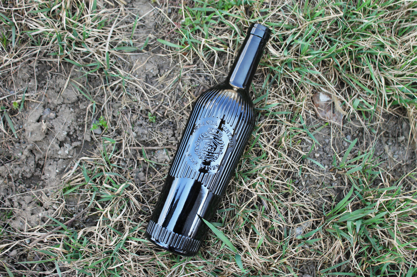 Vintage brown glass vine bottle - 12 inches - Soviet Glass Wine Bottle - USSR made bottle - 1980-1990s
