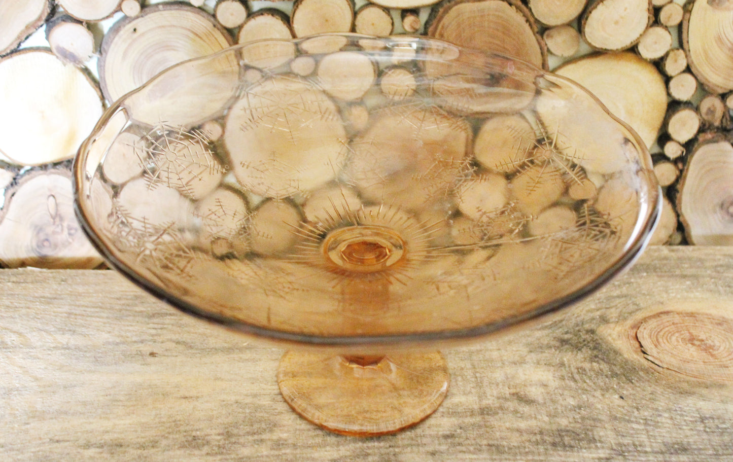 Vintage brown candy/fruit Glass bowl - 9.8 inches - Vase for candies - Tableware USSR kitchen - 1960s
