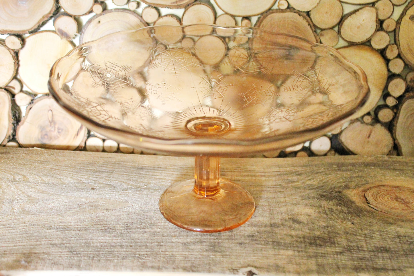 Vintage brown candy/fruit Glass bowl  - 9.8 inches - Vase for candies - Tableware USSR kitchen - 1960s