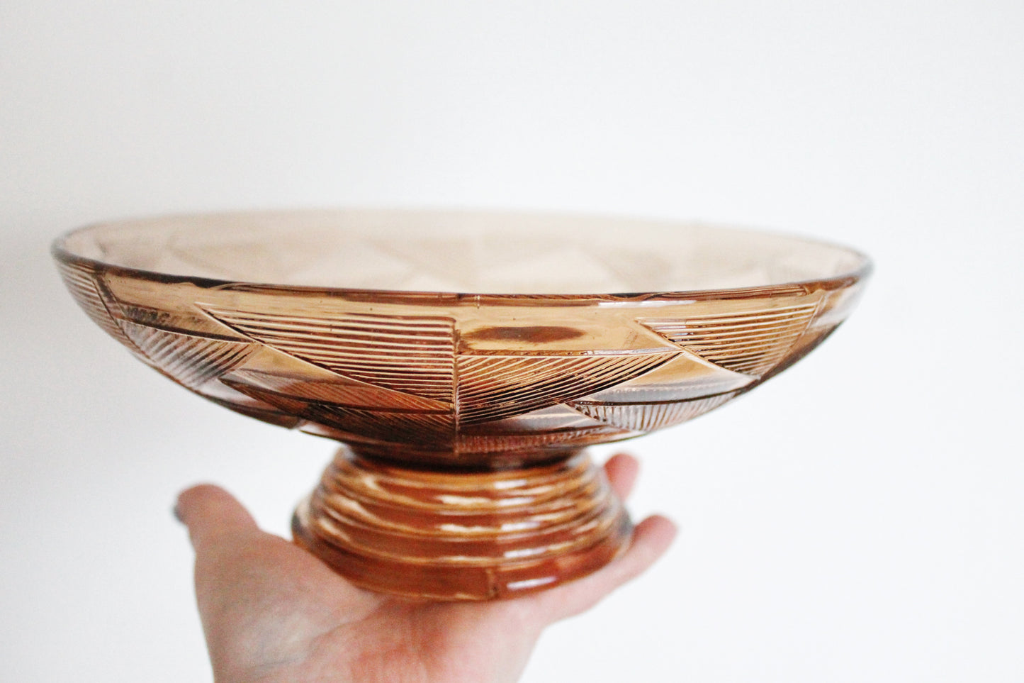 Vintage brown candy/fruit Glass bowl - 9 inches - Vase for candies - Tableware USSR kitchen - 1960s